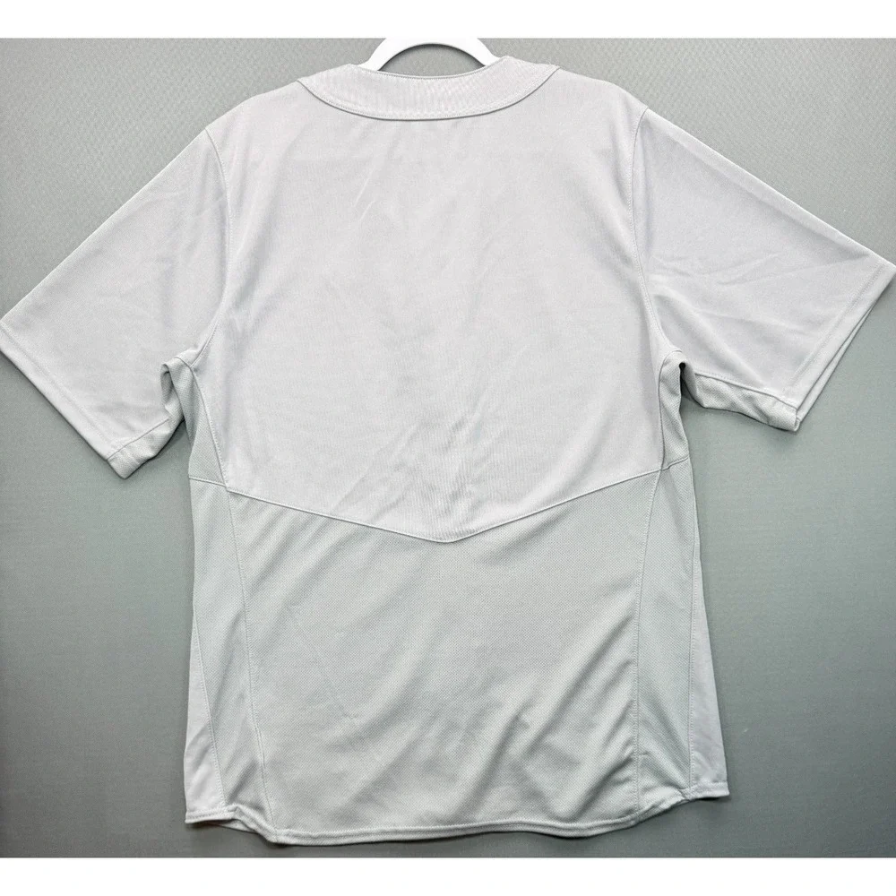 Adidas Baseball Jersey Grey Full Button Uniform Short Sleeve CY2102 | Men's XL